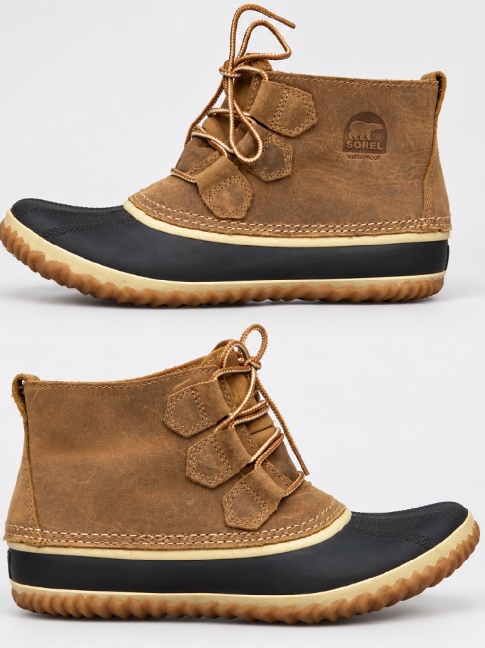 Sorel Brown and Black Waterproof Lace-Up Ankle Boots